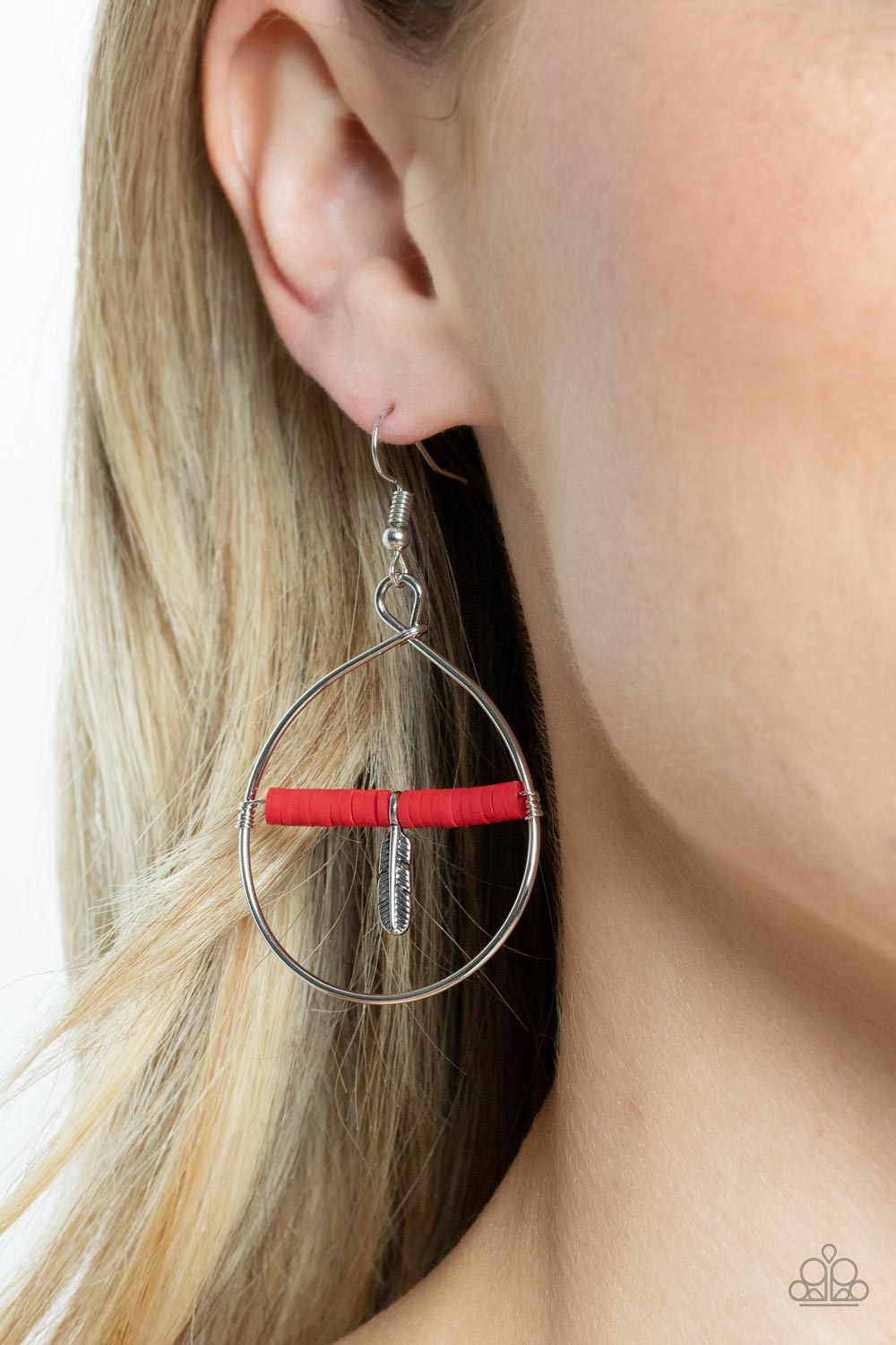 Free Bird Freedom - Red Feather Earrings Paparazzi