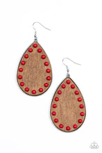 Load image into Gallery viewer, Rustic Refuge - Red Wood Teardrop Earrings Paparazzi
