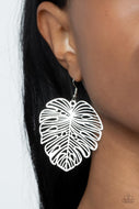 Palm Palmistry - Silver Palm Leaf Earrings Paparazzi