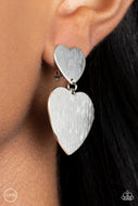 Cowgirl Crush - Silver Heart Stud Earrings Paparazzi