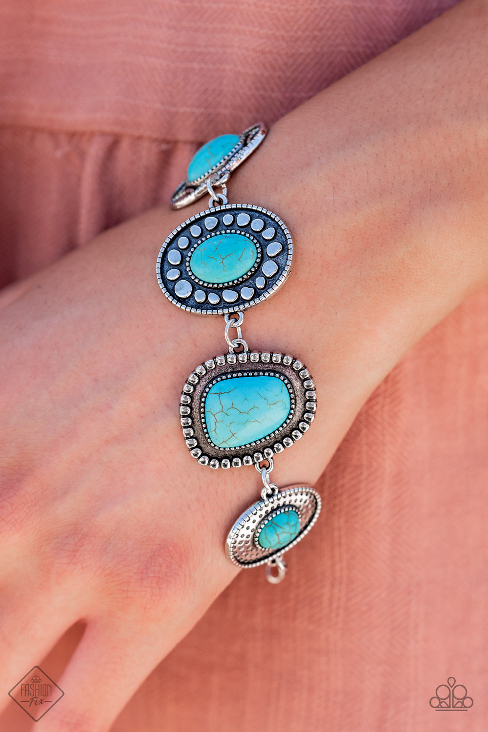 Taos Trendsetter - Blue Crackle Bracelet Paparazzi