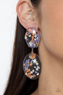 Flaky Fashion - Orange Acrylic Stud Earrings Paparazzi