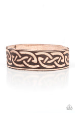 Load image into Gallery viewer, Rebel Runes - Brown Leather Snap Bracelet Paparazzi

