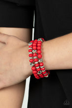 Load image into Gallery viewer, Vibrant Verve - Red Coil Bracelet Paparazzi
