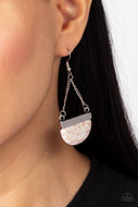 Mesa Mezzanine - White Crackle Earrings Paparazzi