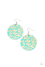 Load image into Gallery viewer, Catwalk Safari - Blue Wood Leopard Earrings Paparazzi
