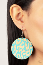 Load image into Gallery viewer, Catwalk Safari - Blue Wood Leopard Earrings Paparazzi
