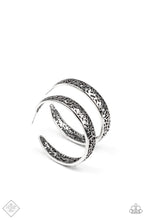 Load image into Gallery viewer, Garden for Two - Silver Hoop Floral Earrings Paparazzi
