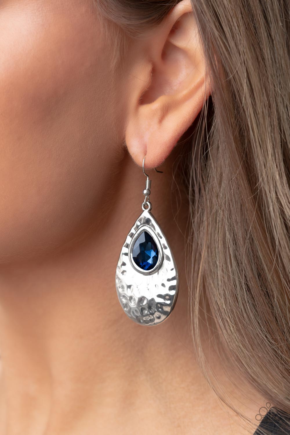 Tranquil Trove - Blue Rhinestone Earrings Paparazzi