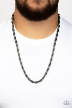 Load image into Gallery viewer, Pit Stop - Black Gunmetal Men&#39;s Necklace Paparazzi
