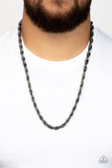Pit Stop - Black Gunmetal Men's Necklace Paparazzi