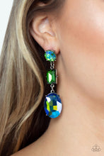 Load image into Gallery viewer, Extra Envious - Green Oil Spill Earrings Paparazzi
