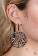 Glowing Glades - Black Gunmetal Earrings Paparazzi