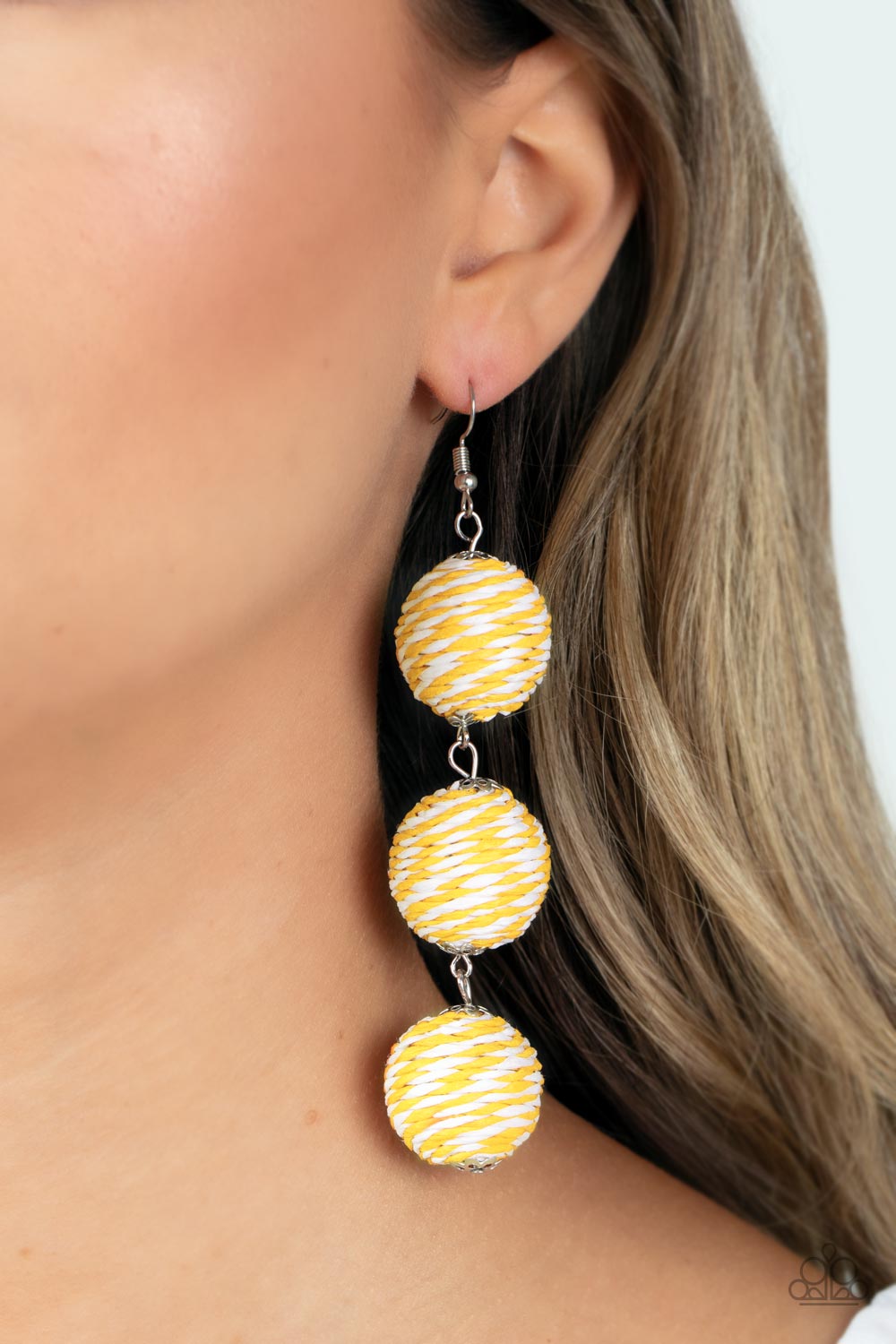 Laguna Lanterns - Yellow Earrings Paparazzi