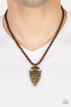 Load image into Gallery viewer, Get Your ARROWHEAD in the Game - Brass Necklace Paparazzi
