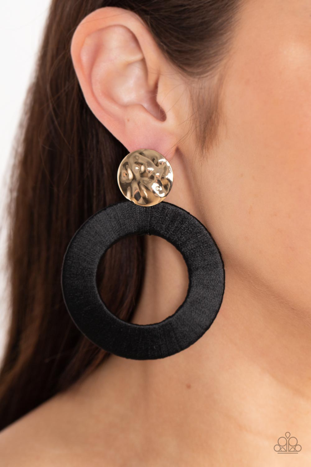 Strategically Sassy - Black Post Earrings Paparazzi