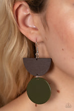 Load image into Gallery viewer, Beach Bistro - Green Wood Earrings Paparazzi
