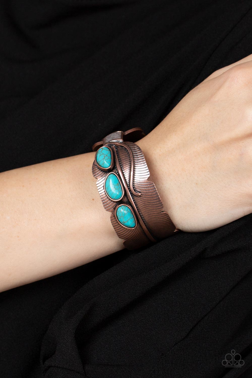 River Bend Relic - Blue Crackle Cuff Bracelet Paparazzi