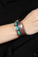 River Bend Relic - Blue Crackle Cuff Bracelet Paparazzi