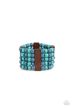Load image into Gallery viewer, Island Soul - Blue Wooden Bracelet Paparazzi
