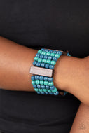 Island Soul - Blue Wooden Bracelet Paparazzi