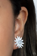 Sunshiny DAIS-y - White Flower Earrings Paparazzi