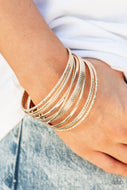 Circlet Circus - Gold Bangle Bracelets Paparazzi