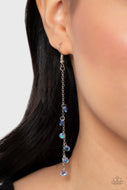 Extended Eloquence - Blue Iridescent Earrings Paparazzi