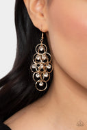 Head Rush - Gold Diamond Earrings Paparazzi