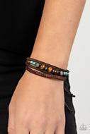 Tundra Tracker - Blue Crackle Leather Urban Bracelet Paparazzi