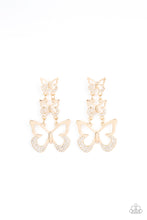 Load image into Gallery viewer, Flamboyant Flutter - Gold Butterfly Earrings Paparazzi
