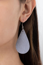 Load image into Gallery viewer, Subtropical Seasons - Silver Flower Leather Earrings Paparazzi
