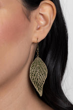 Load image into Gallery viewer, Leafy Luxury - Green Leaf Earrings Paparazzi
