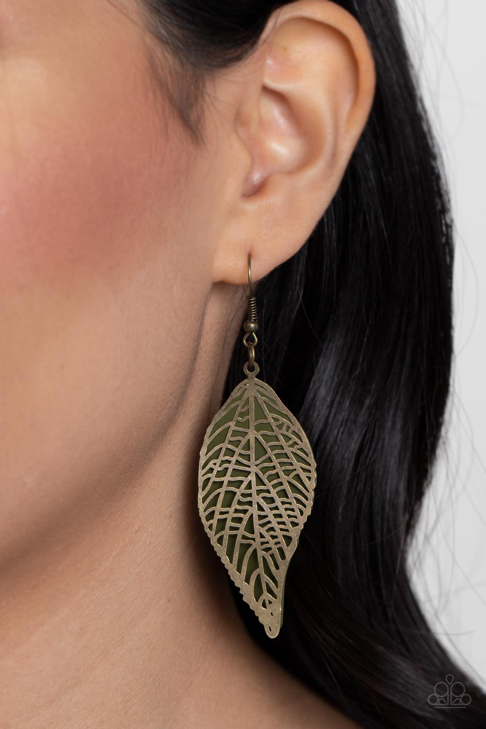 Leafy Luxury - Green Leaf Earrings Paparazzi