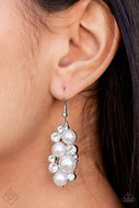 Fond of Baubles - White Pearl Diamond Earrings Paparazzi