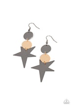 Load image into Gallery viewer, Star Bizarre - Multi-Color Gold and Gunmetal Earrings Paparazzi
