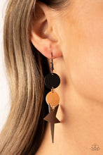 Load image into Gallery viewer, Star Bizarre - Multi-Color Gold and Gunmetal Earrings Paparazzi
