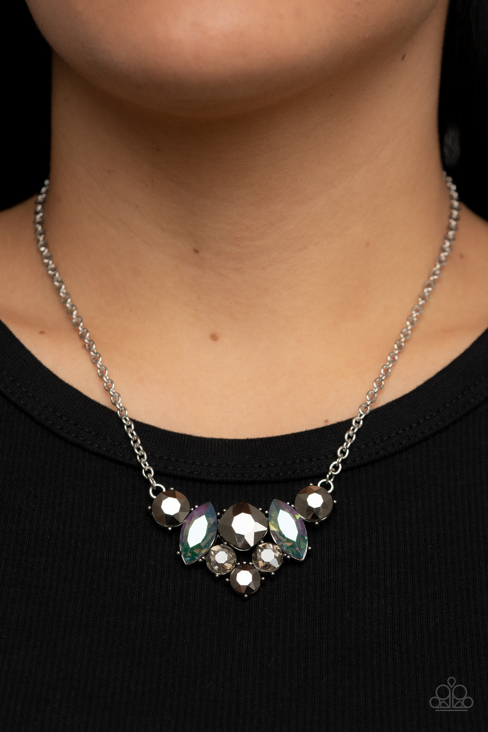 Lavishly Loaded - Silver Multi-Color Necklace Paparazzi