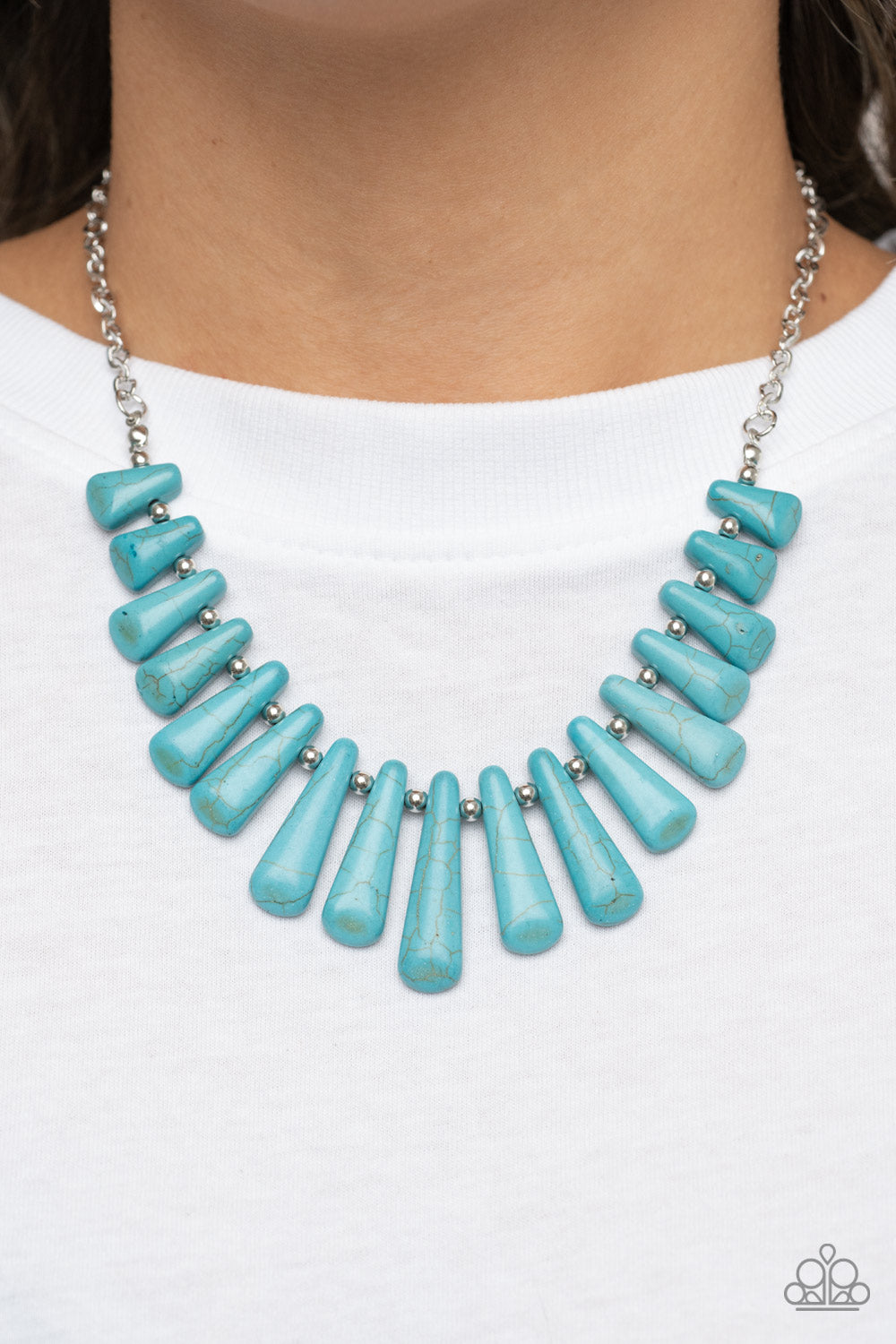 Mojave Empress - Blue Crackle Necklace Paparazzi