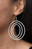 Colorfully Circulating - White Sead Bead Earrings Paparazzi