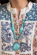 Southwest Paradise - Blue Crackle Necklace Paparazzi