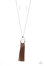 Load image into Gallery viewer, Winslow Wanderer - White Crackle Leather Necklace Paparazzi
