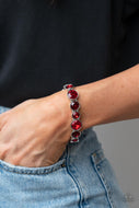 Twinkling Tease - Red Stretchy Bracelet Paparazzi