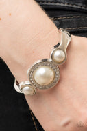 Debutante Daydream - White Pearl Hinge Bracelet Paparazzi