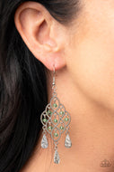 Sentimental Shimmer - Green Earrings Paparazzi