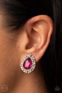 Haute Happy Hour - Pink Clip On Earrings Paparazzi