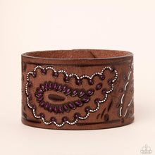 Load image into Gallery viewer, Paisley Pioneer - Purple Leather Bracelet

