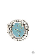 Beach Bijou - Blue Speckle Iridescent Ring Paparazzi