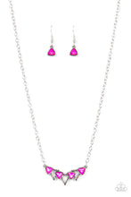 Load image into Gallery viewer, Pyramid Prowl - Pink Iridescent Necklace Paparazzi
