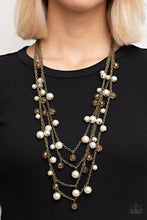 Load image into Gallery viewer, Vintage Virtuoso - Brass Layered Necklace Paparazzi
